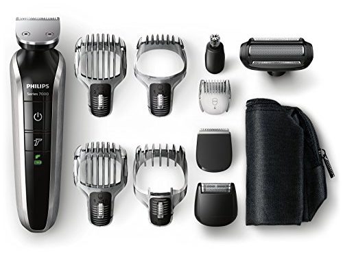 Philips Multigroom-Set Gesicht + Körper + Haar, 10 Aufsätze, QG3380/16, 2150 Watt, schwarz/metall