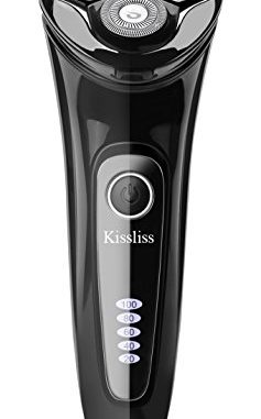 Kissliss Nass- & Trockenrasierer IPX7 Wasserdichter Rotationsrasierer 5 LED-Anzeige Elektrischer Rasierer für Männer, (USB Aufladen)